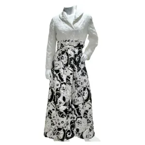 1960s Quilted Black & White Robe