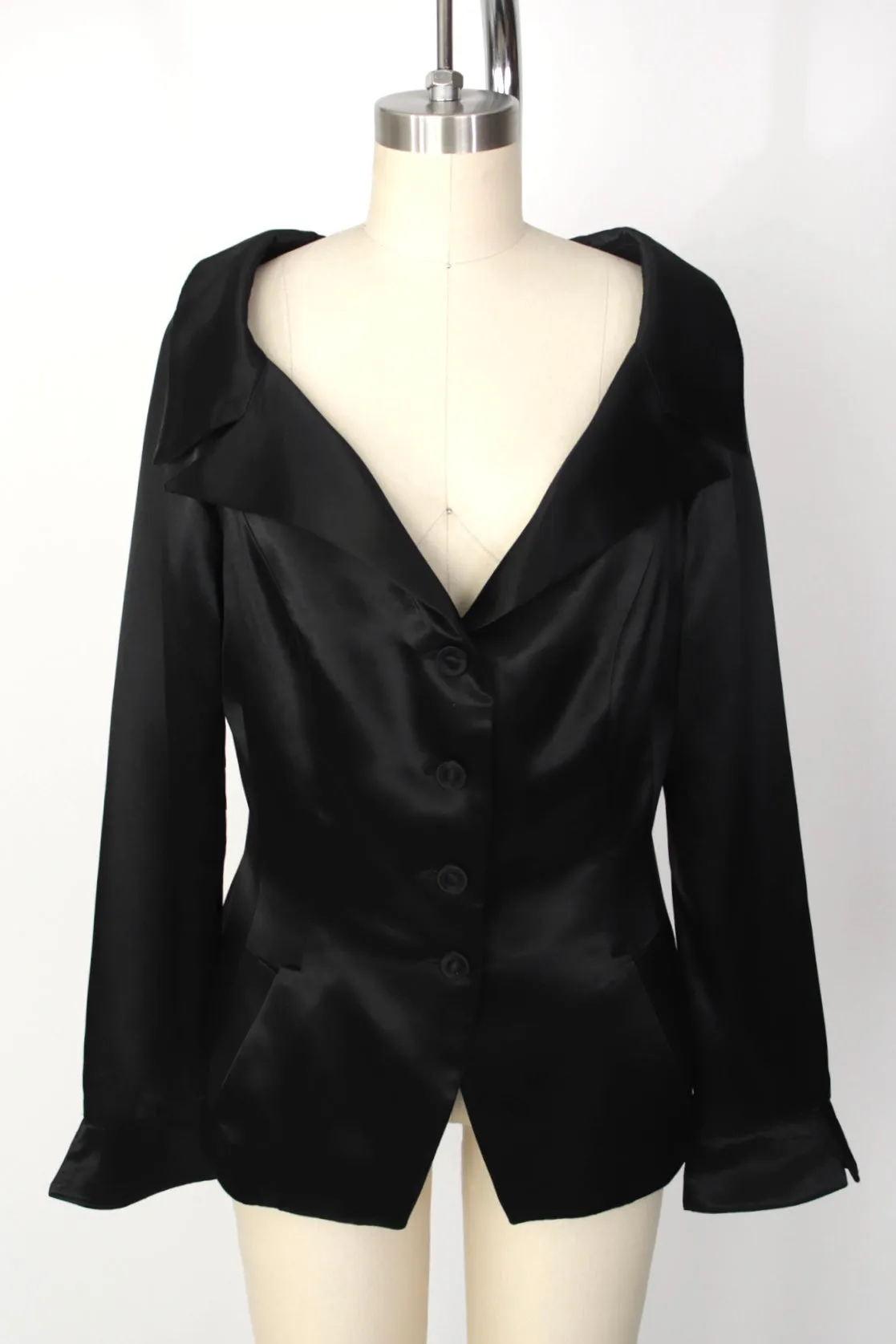 1980s Norma Kamali Satin Blazer