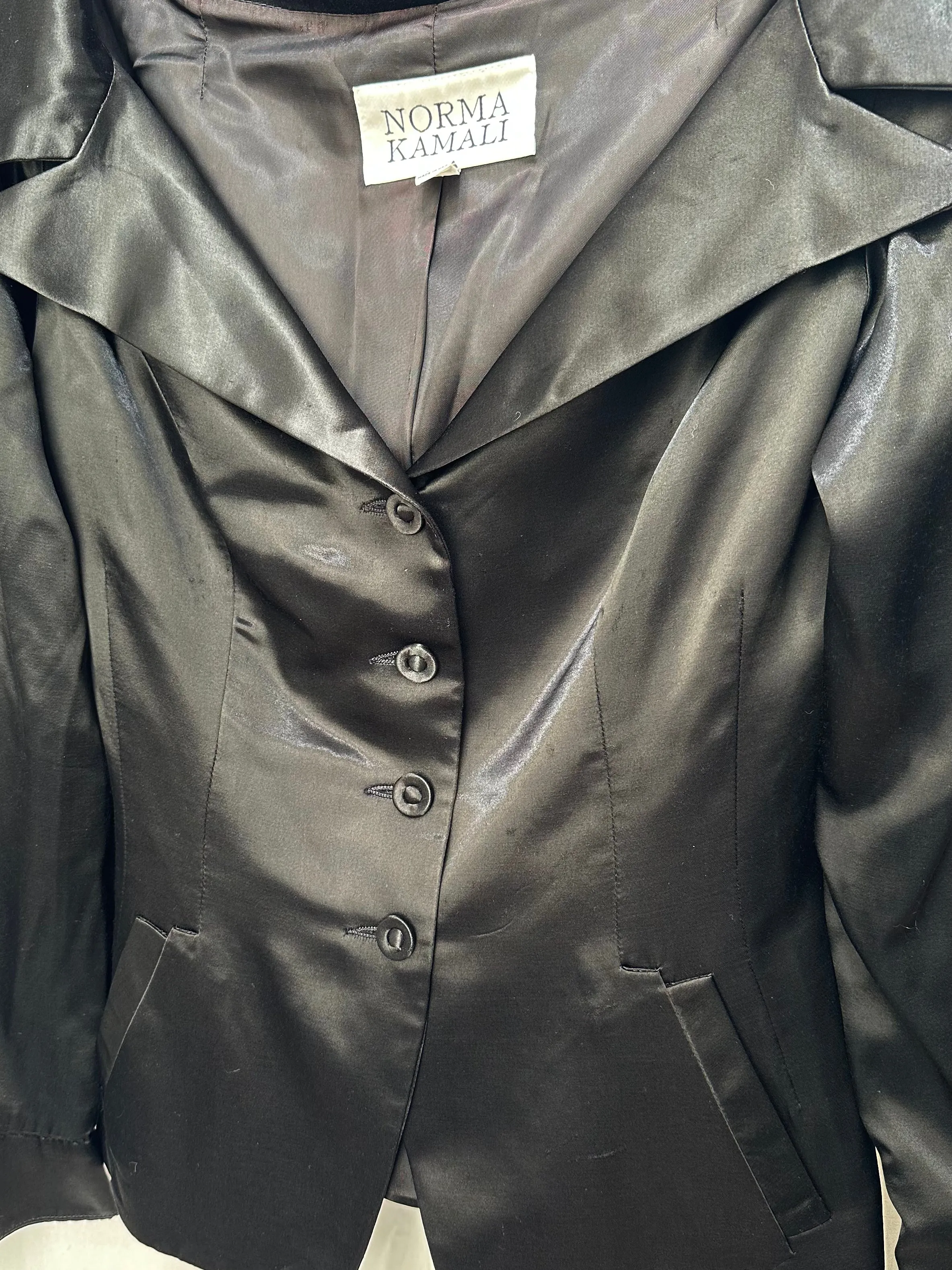 1980s Norma Kamali Satin Blazer