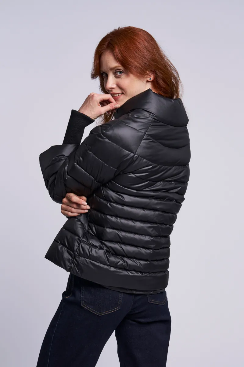 296 Down jacket long fashion knit cuff $229