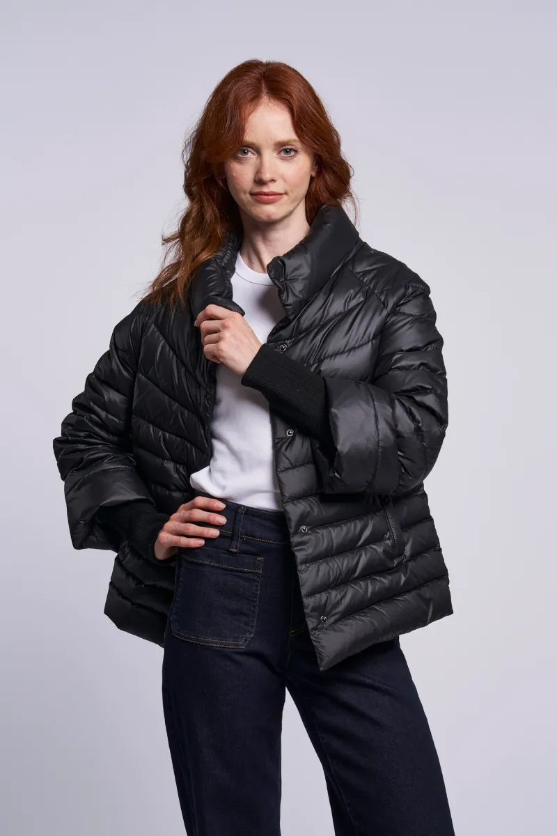 296 Down jacket long fashion knit cuff $229