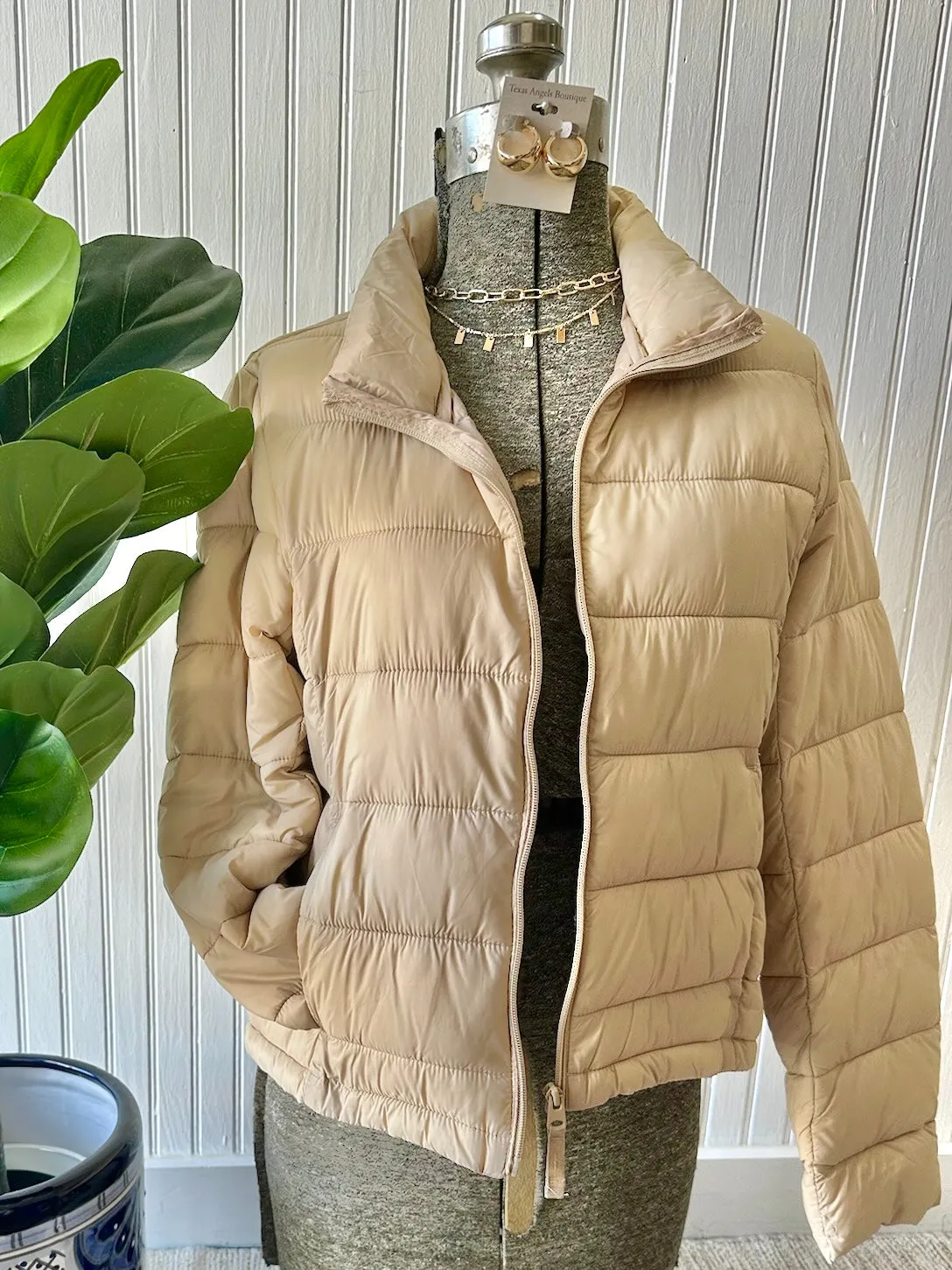 40% Off - Perfect For You Khaki Puffer Jacket