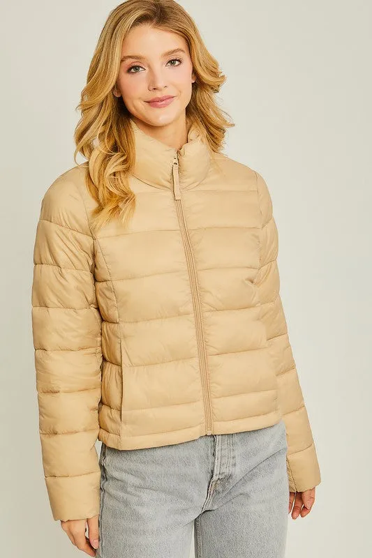 40% Off - Perfect For You Khaki Puffer Jacket