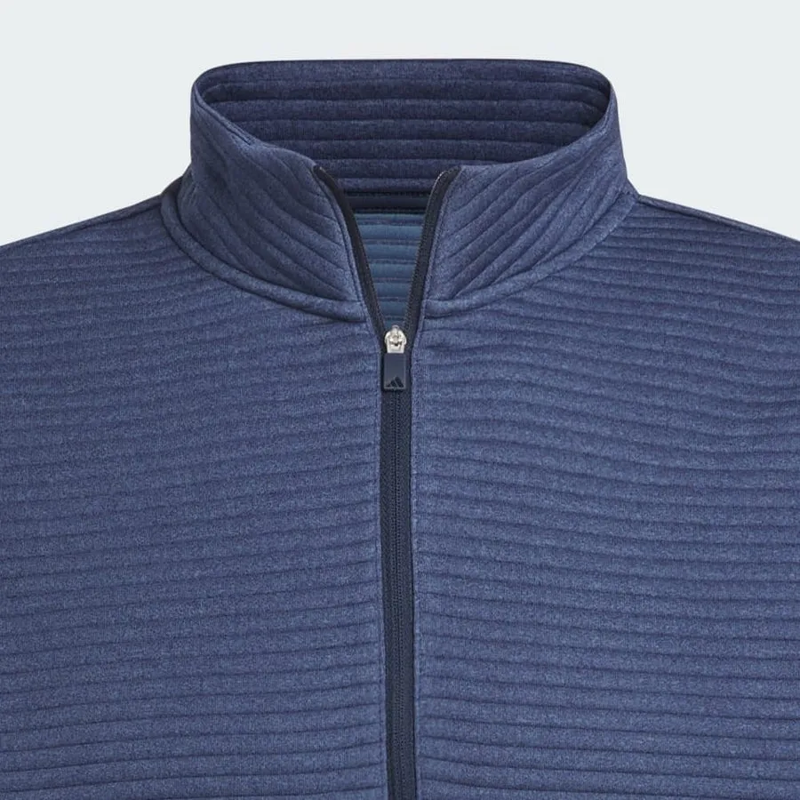 Adidas (DWR) Textured Water Repellent 1/4 Zip Pullover - Navy