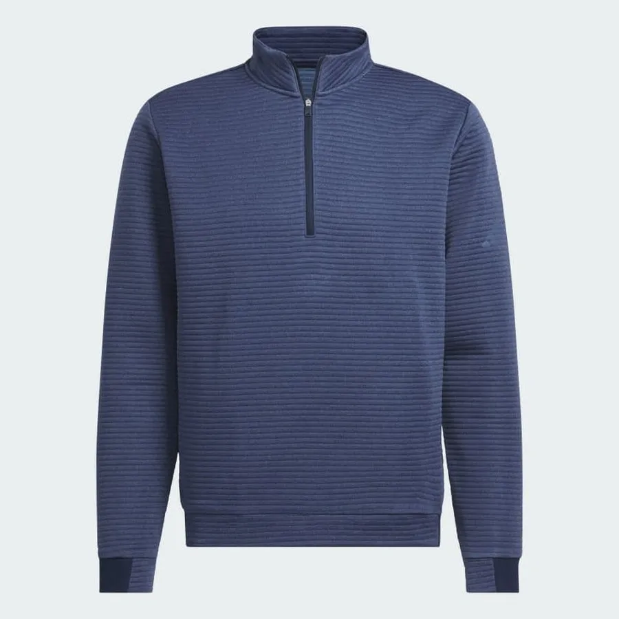 Adidas (DWR) Textured Water Repellent 1/4 Zip Pullover - Navy
