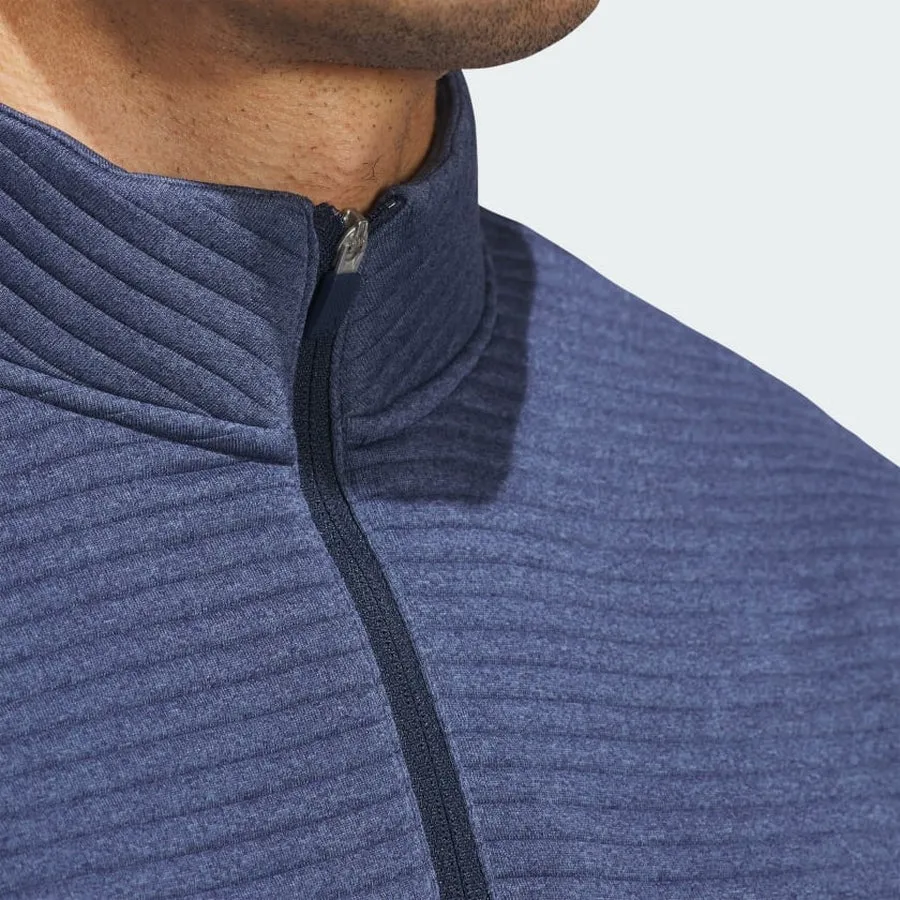 Adidas (DWR) Textured Water Repellent 1/4 Zip Pullover - Navy
