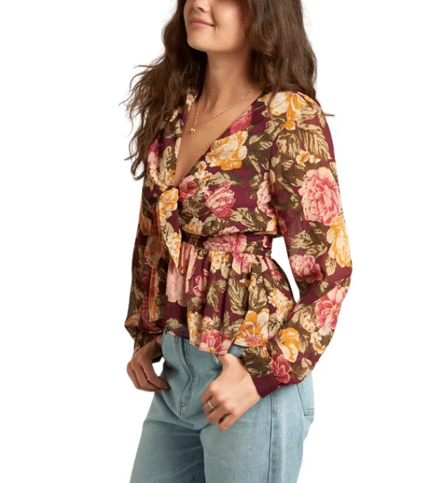 Adora Floral Front Tie Top