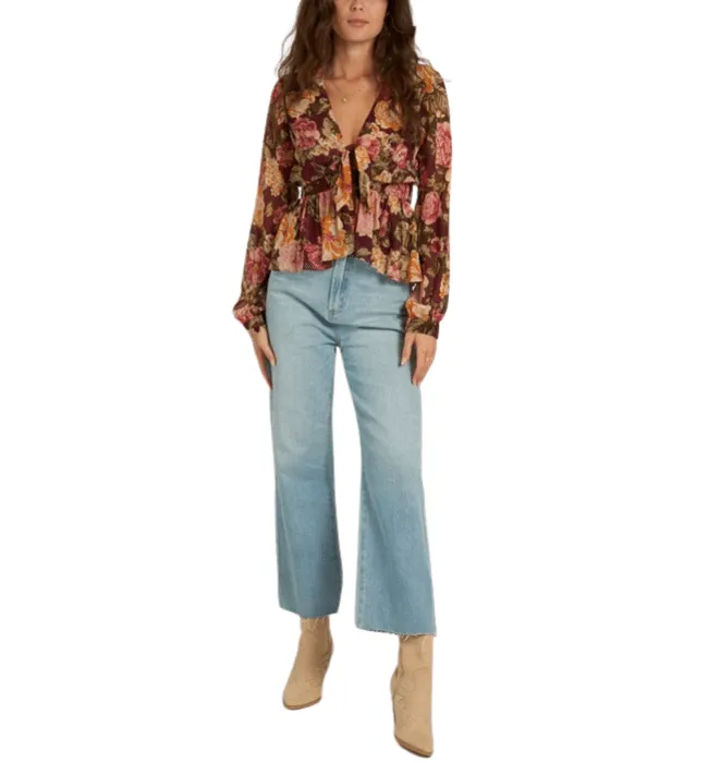 Adora Floral Front Tie Top