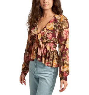 Adora Floral Front Tie Top
