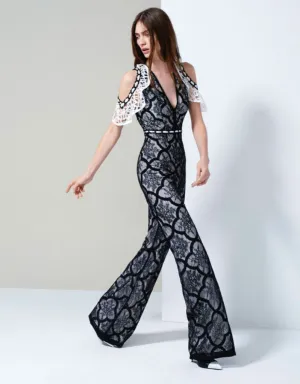 Alexis Marella Jumpsuit in Black/White