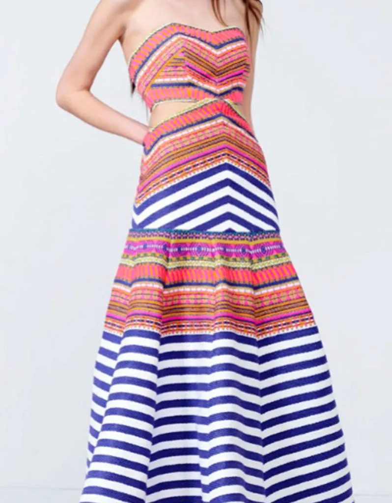 Alexis Zuzu Gown in Aztec Neon