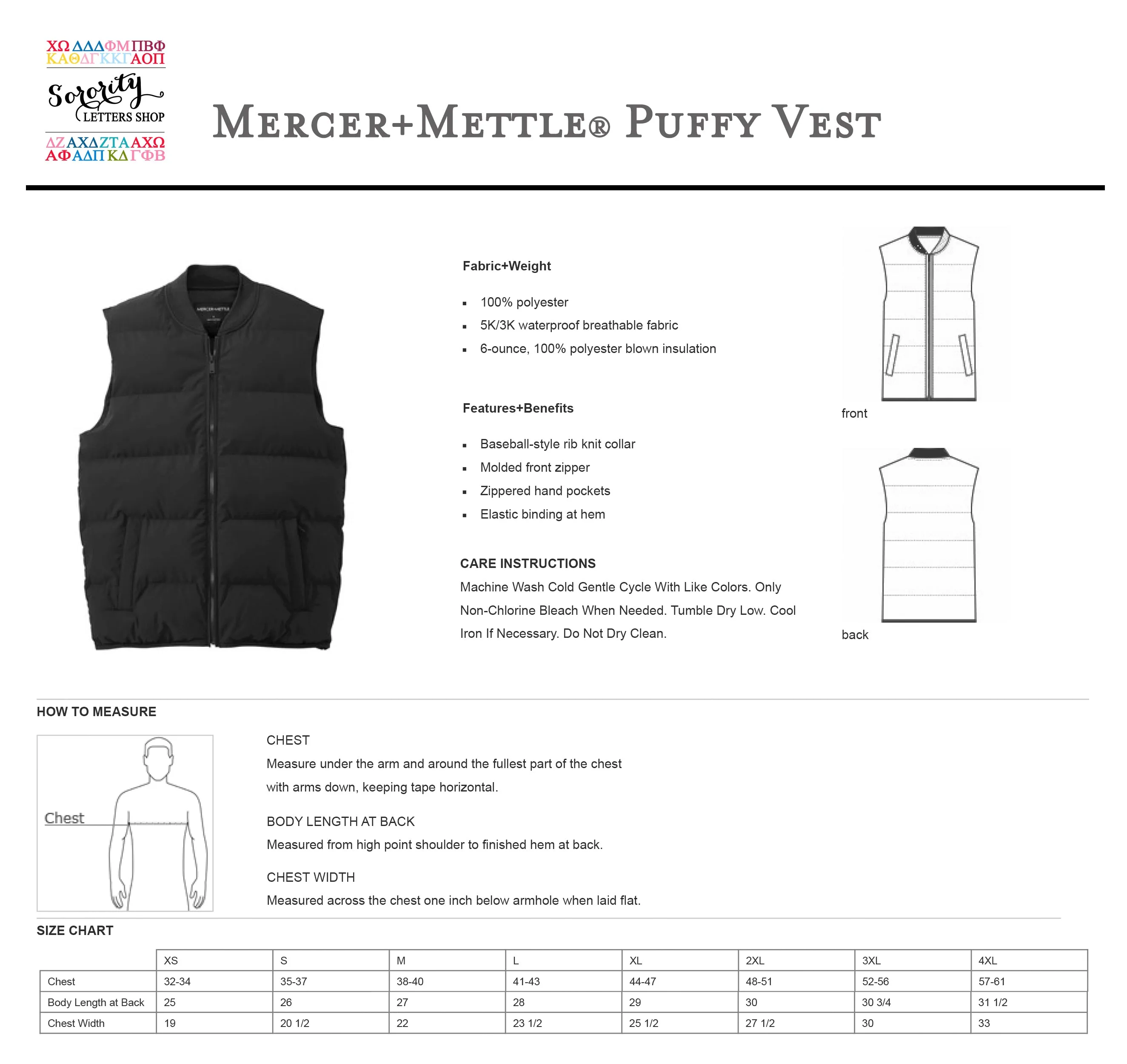 Alpha Sigma Phi Puffy Vest by Mercer Mettle®