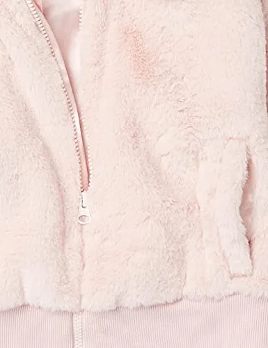 Amazon Essentials Girls' Faux Fur Jacket, Mauve, Medium