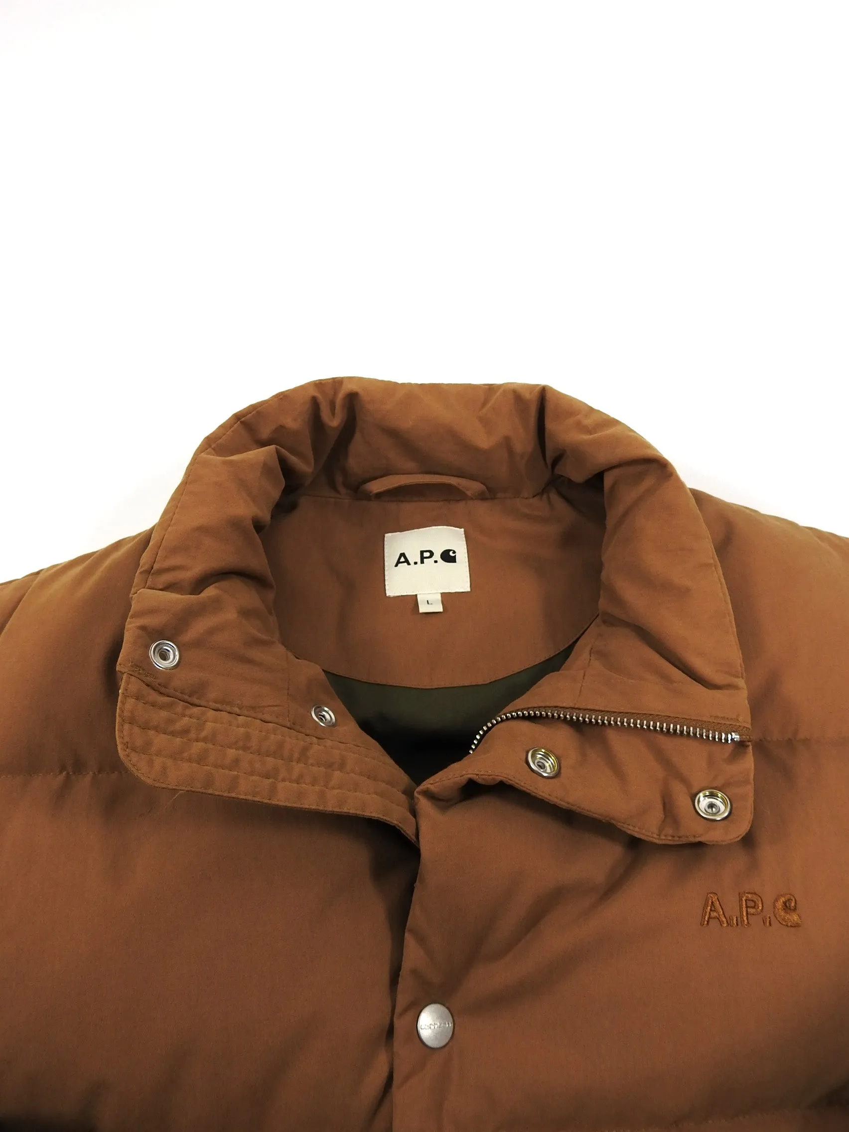 A.P.C. x Carhartt Down Camel Sleeveless Puffer Vest - L