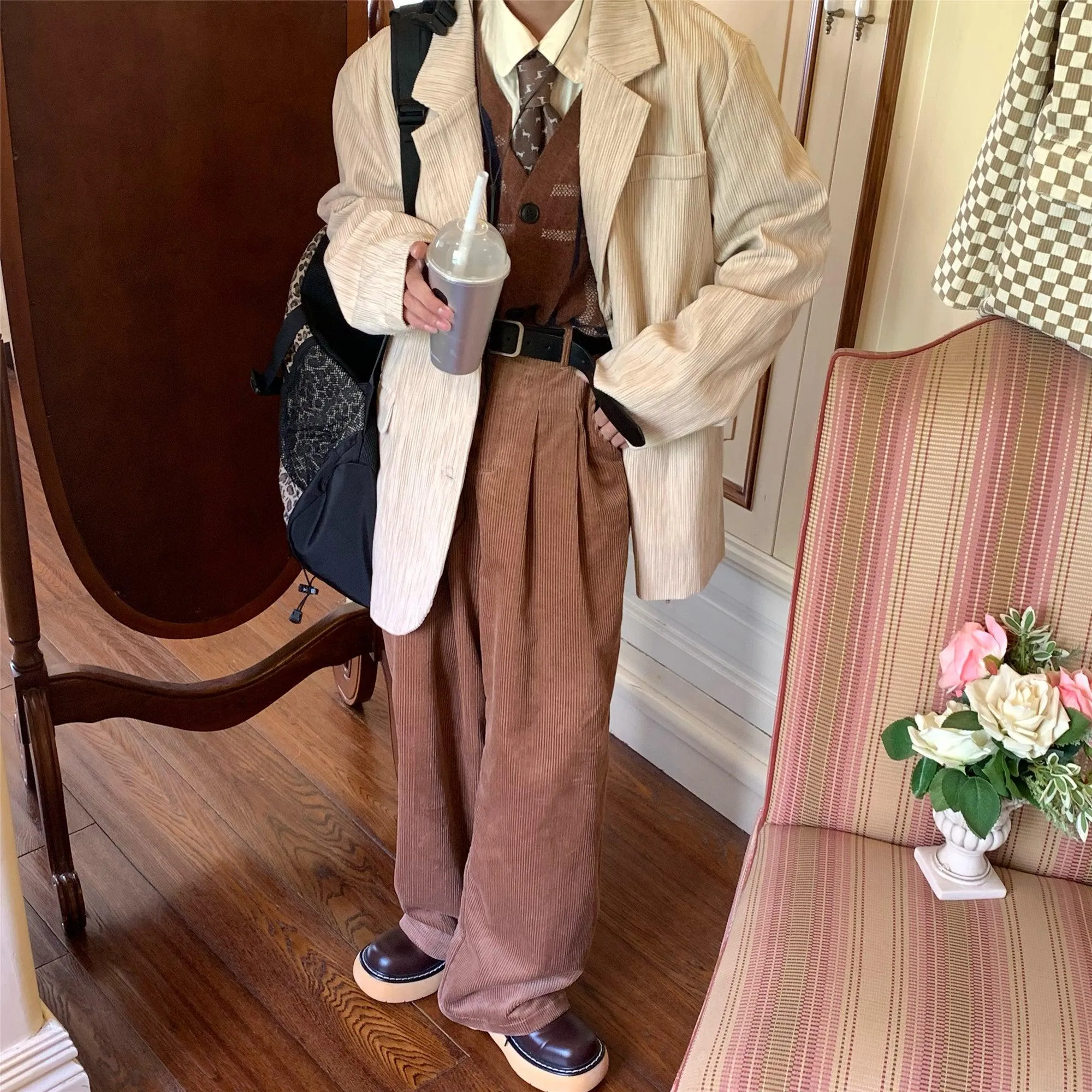 Apricot Corduroy Blazer