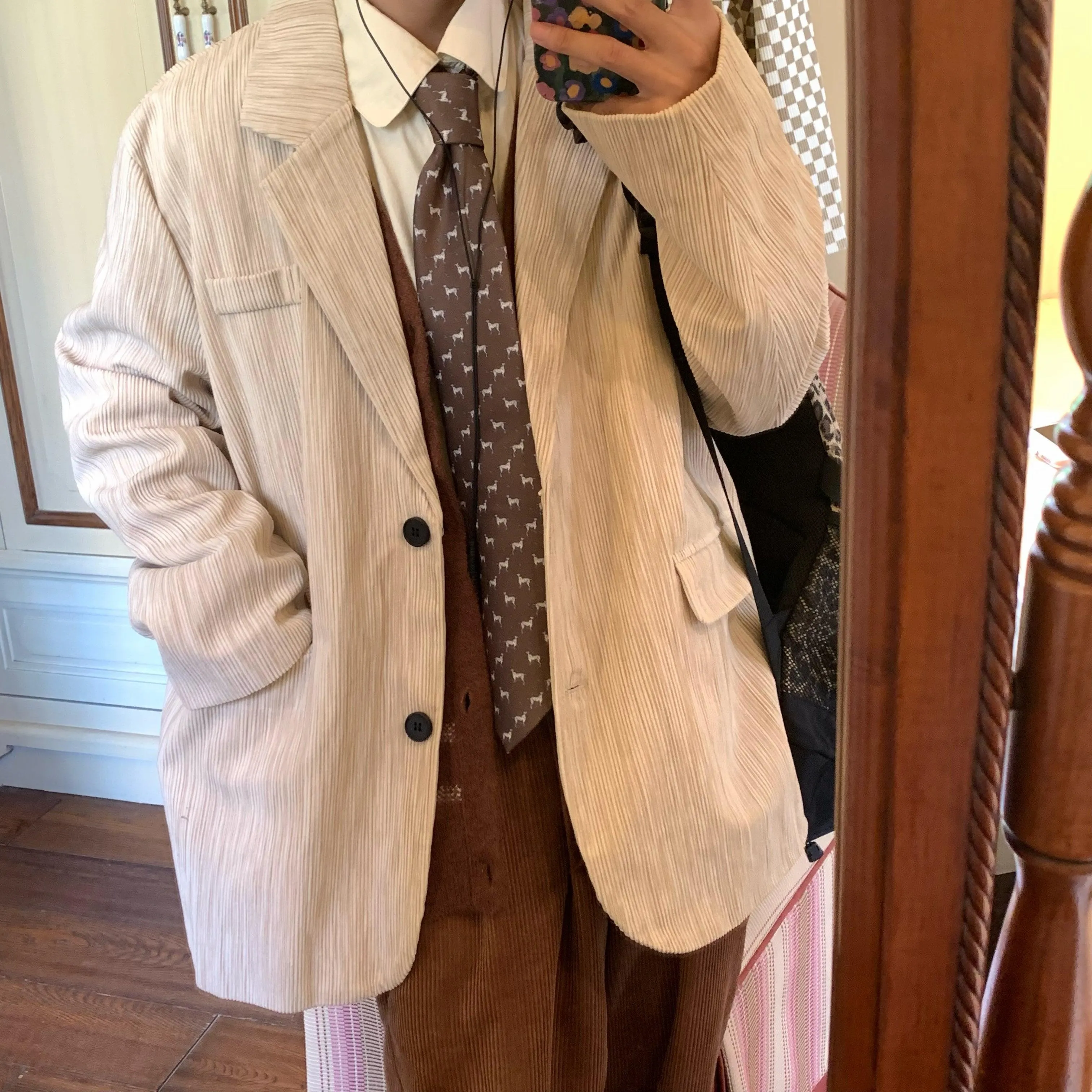 Apricot Corduroy Blazer