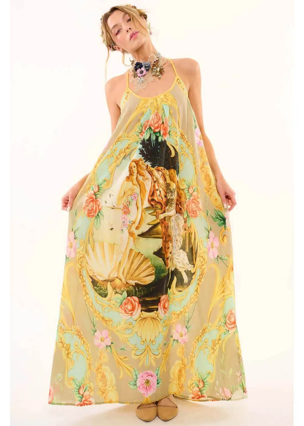 Aratta Birth Of Venus Maxi Dress Pearl
