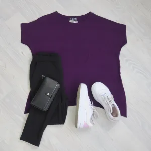 Asymmetrical Tee - Grape