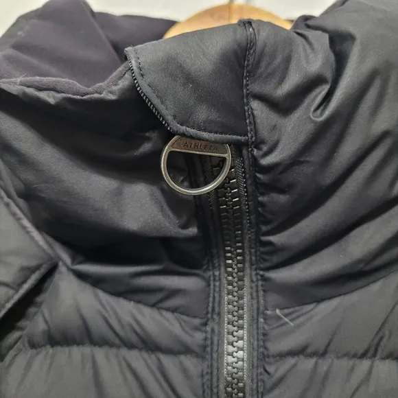 Athleta Downtown Jacket Size XS Down And Feather Filled Longline Puffer Black