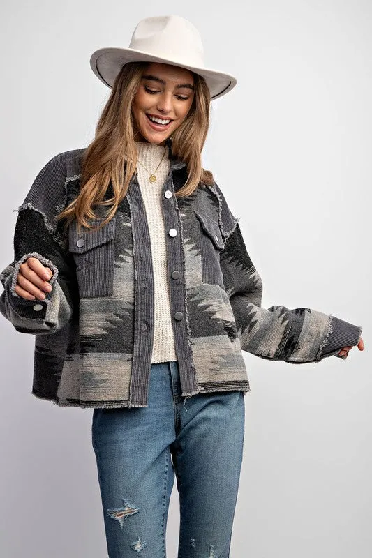 Aztec And Corduroy Shacket