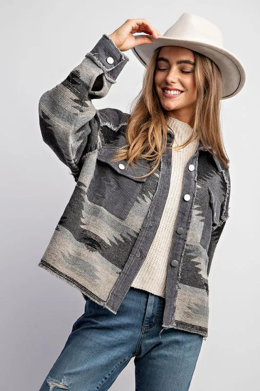 Aztec And Corduroy Shacket