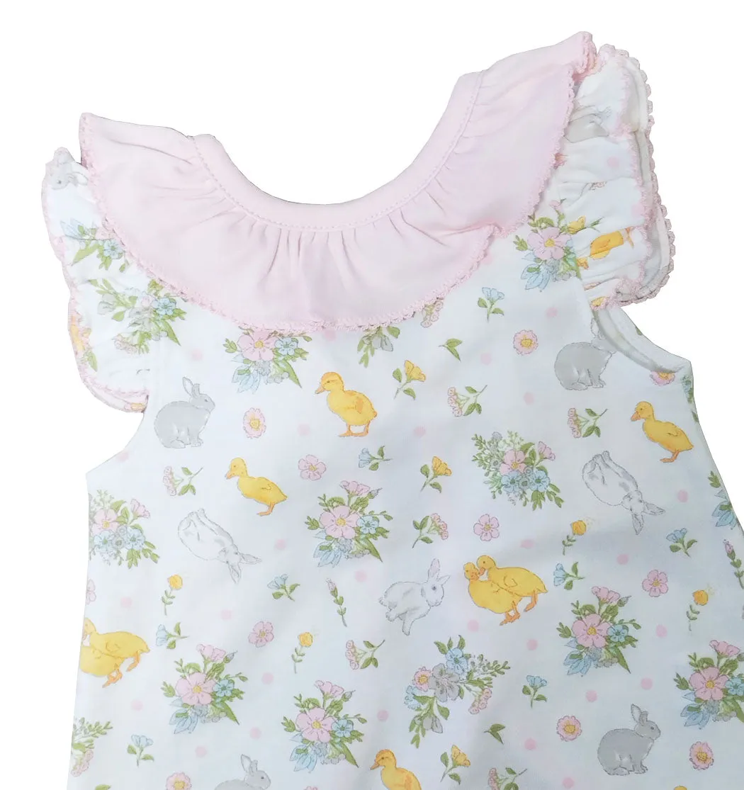Baby Girl's "Easter Floral" Pima Cotton Popover Set