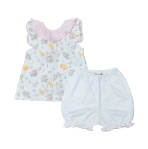 Baby Girl's "Easter Floral" Pima Cotton Popover Set