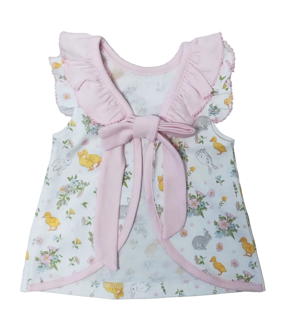 Baby Girl's "Easter Floral" Pima Cotton Popover Set
