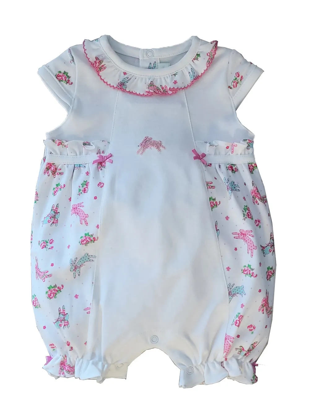 Baby Girl's "Happy Easter" Bunny Print Bubble