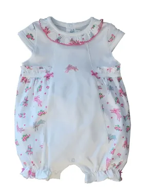 Baby Girl's "Happy Easter" Bunny Print Bubble