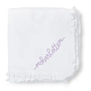 Baby Shop: Ruffled Blanket with Monogram - White