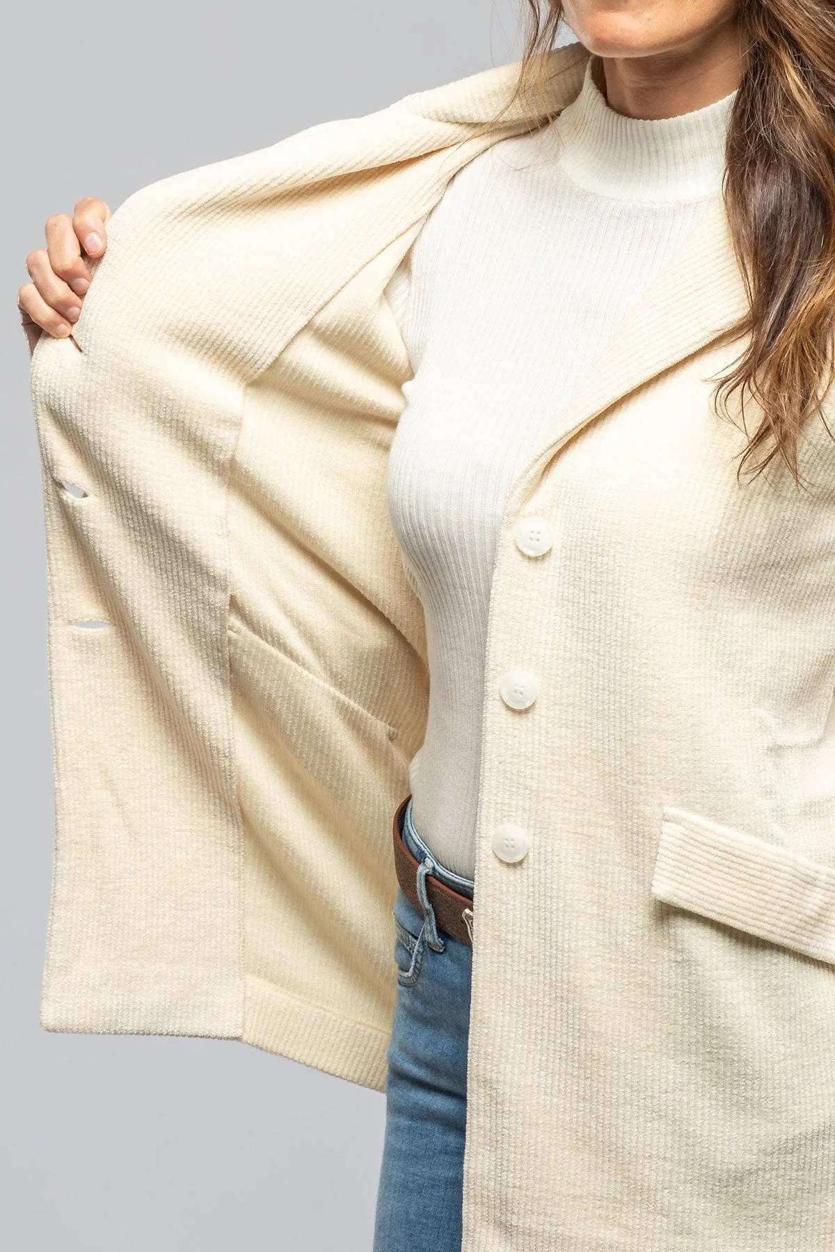 Barbara Long Blazer In Ivory