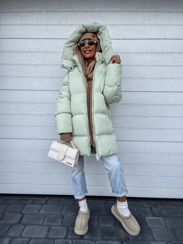 Beiger Wintermantel in Extra-Länge - Lena