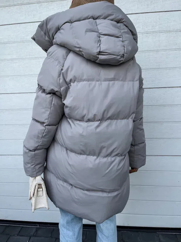 Beiger Wintermantel in Extra-Länge - Lena