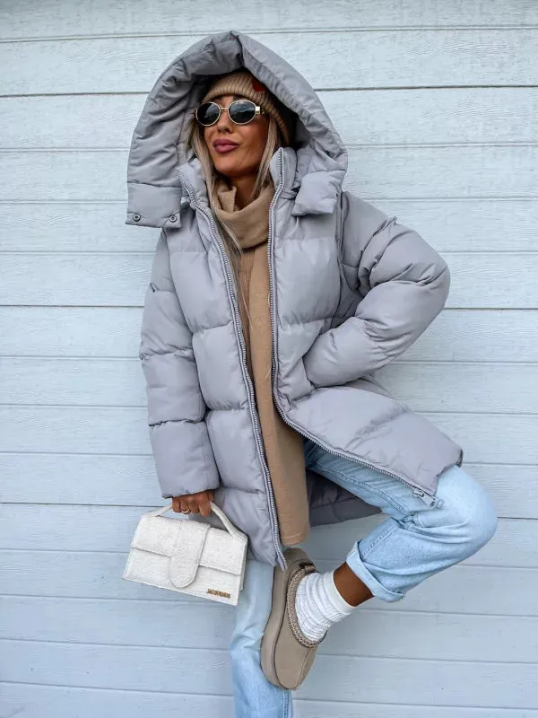 Beiger Wintermantel in Extra-Länge - Lena