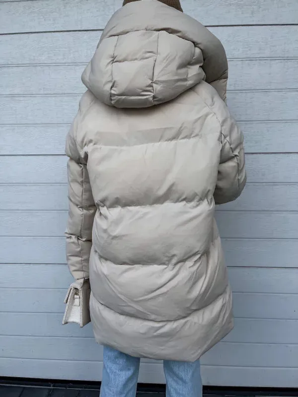 Beiger Wintermantel in Extra-Länge - Lena