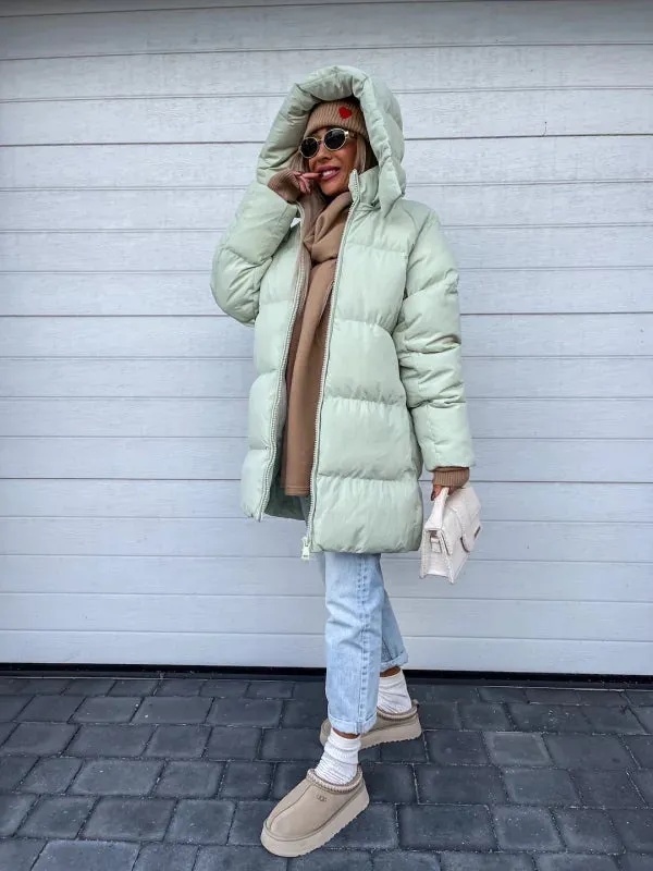Beiger Wintermantel in Extra-Länge - Lena