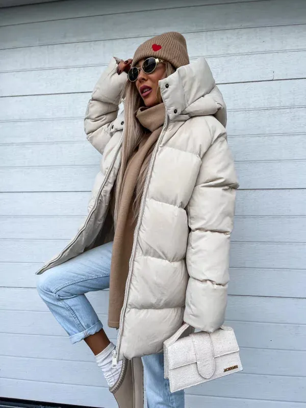 Beiger Wintermantel in Extra-Länge - Lena