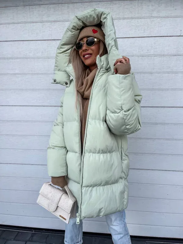 Beiger Wintermantel in Extra-Länge - Lena