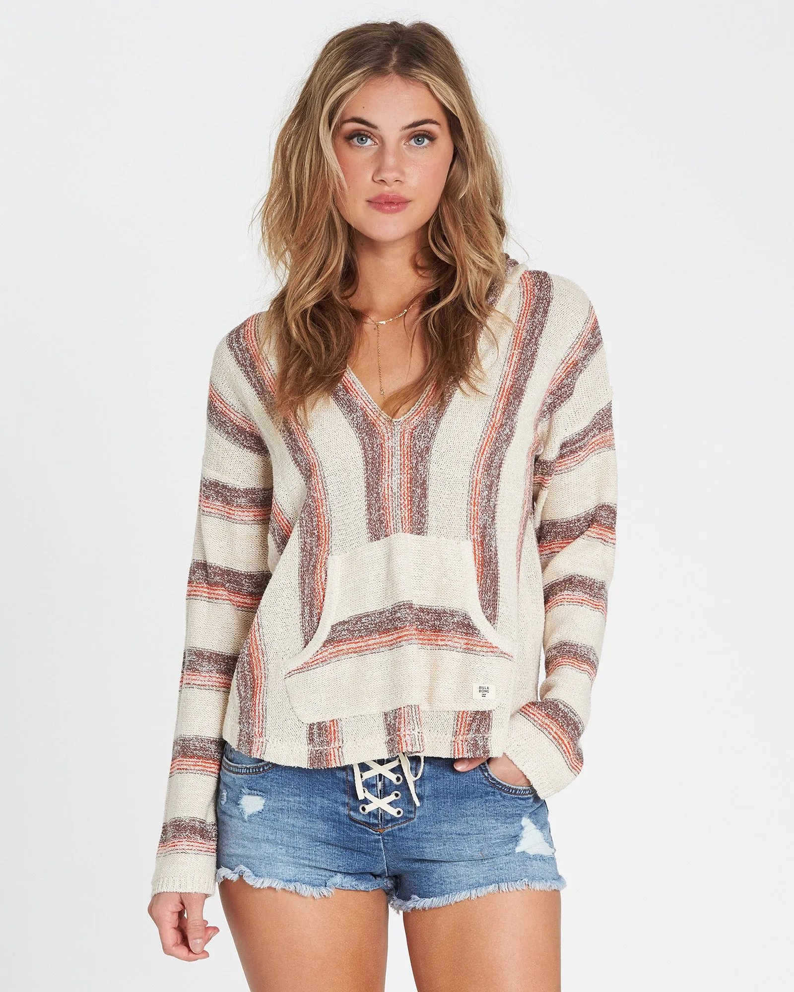 Billabong Women's Baja Beach Classic Hooded Poncho Sweater