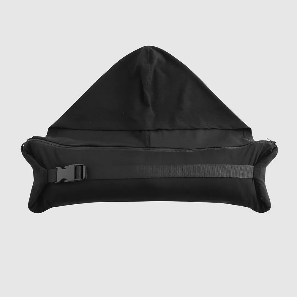 Black Down Puffer - Packable Airplane Pillow