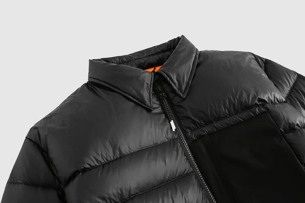 Black Down Puffer - Packable Airplane Pillow