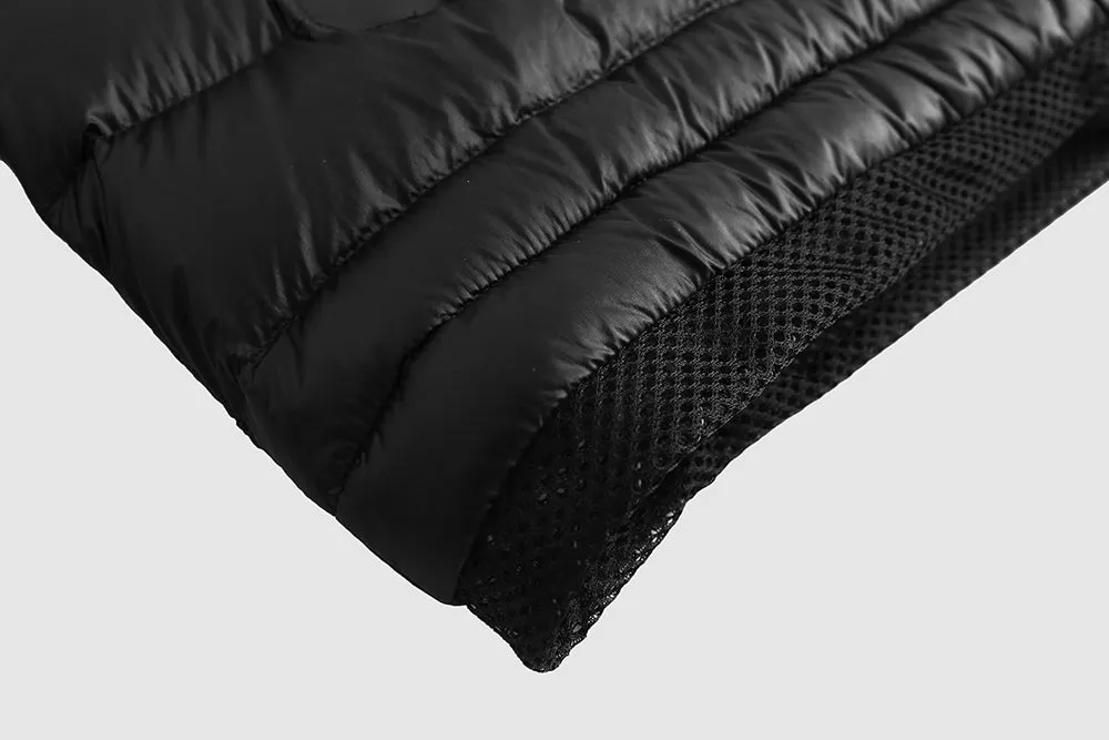 Black Down Puffer - Packable Airplane Pillow