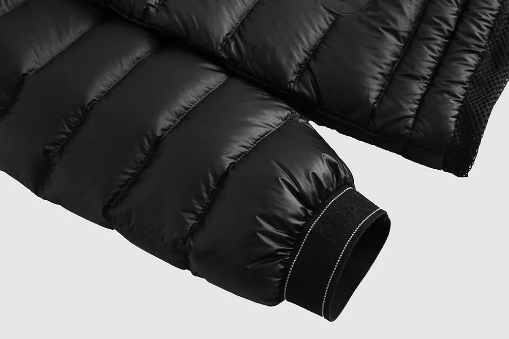Black Down Puffer - Packable Airplane Pillow