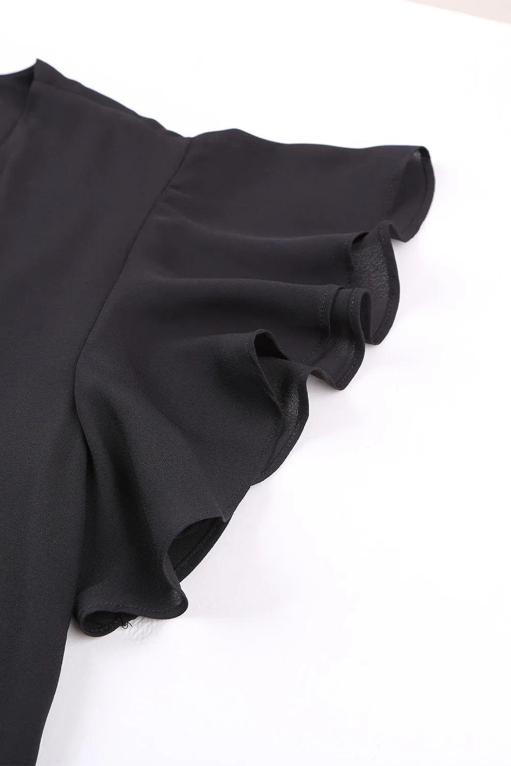 Black Forever Tonight Button Tie Top