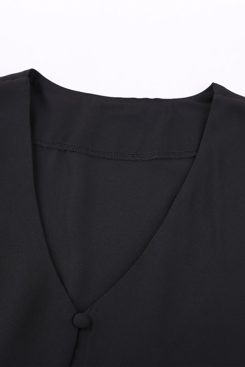 Black Forever Tonight Button Tie Top