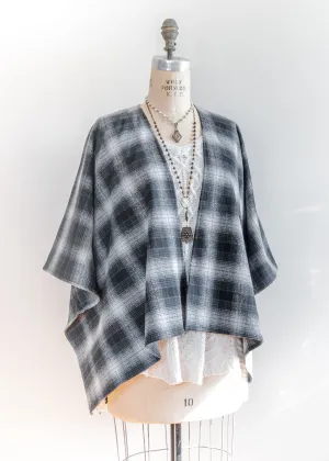 Black Night Plaid Kimono