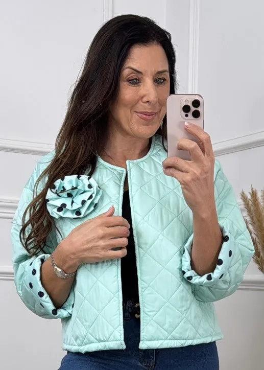 Blandine Mint Polka Dot Lining Jacket