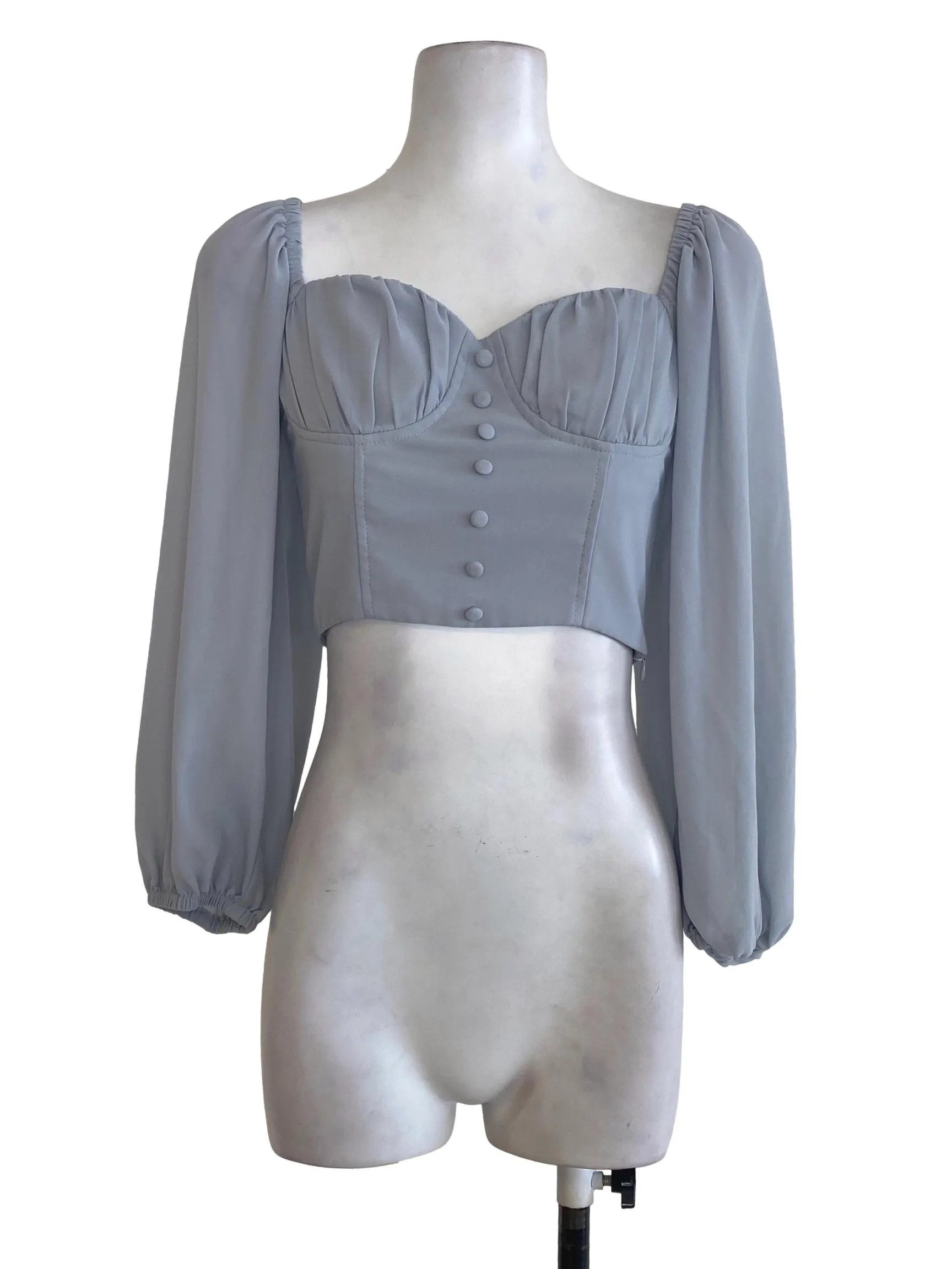 Blue Long Sleeve Blouse