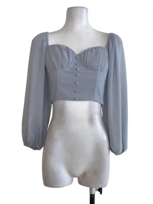Blue Long Sleeve Blouse